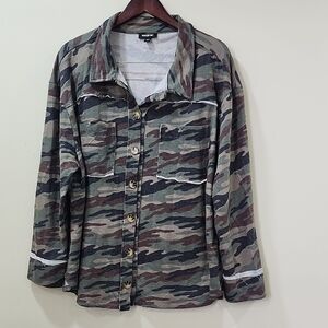 Society Camouflage Button-Up Camisole